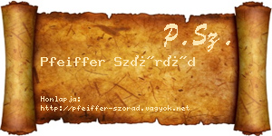 Pfeiffer Szórád névjegykártya